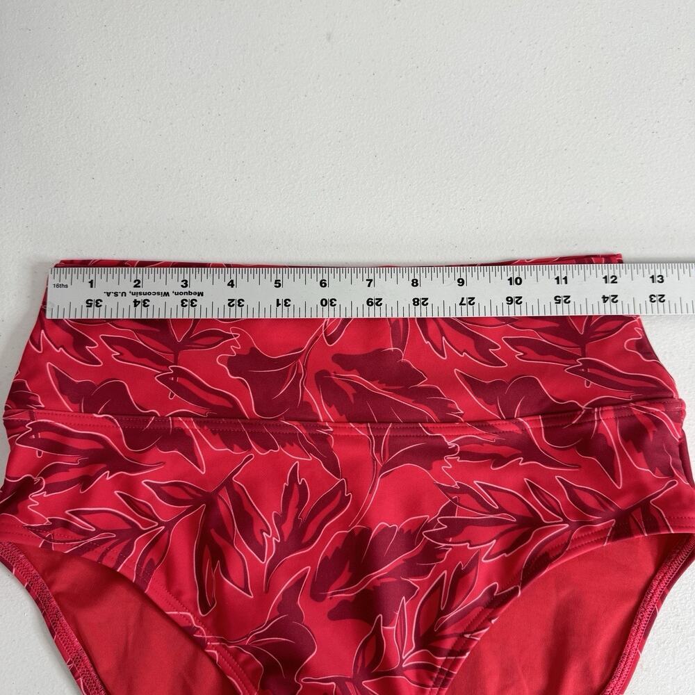 Lands' End Womens Swimwear S Pink Surplice Halter Tankini High Waisted Two Piece - Picture 9 of 13